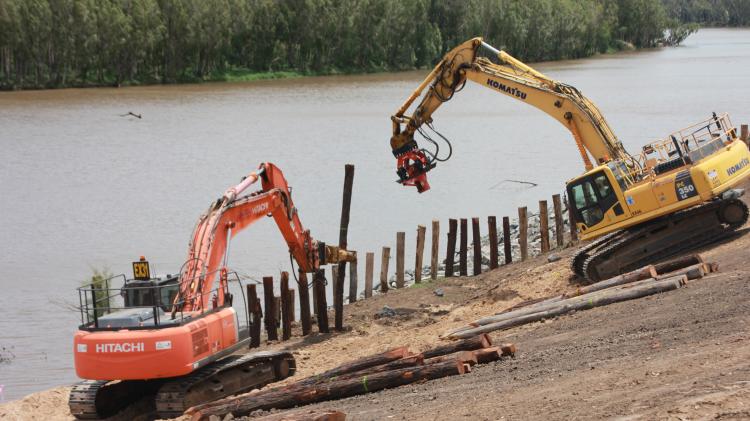 Riverbank repair work